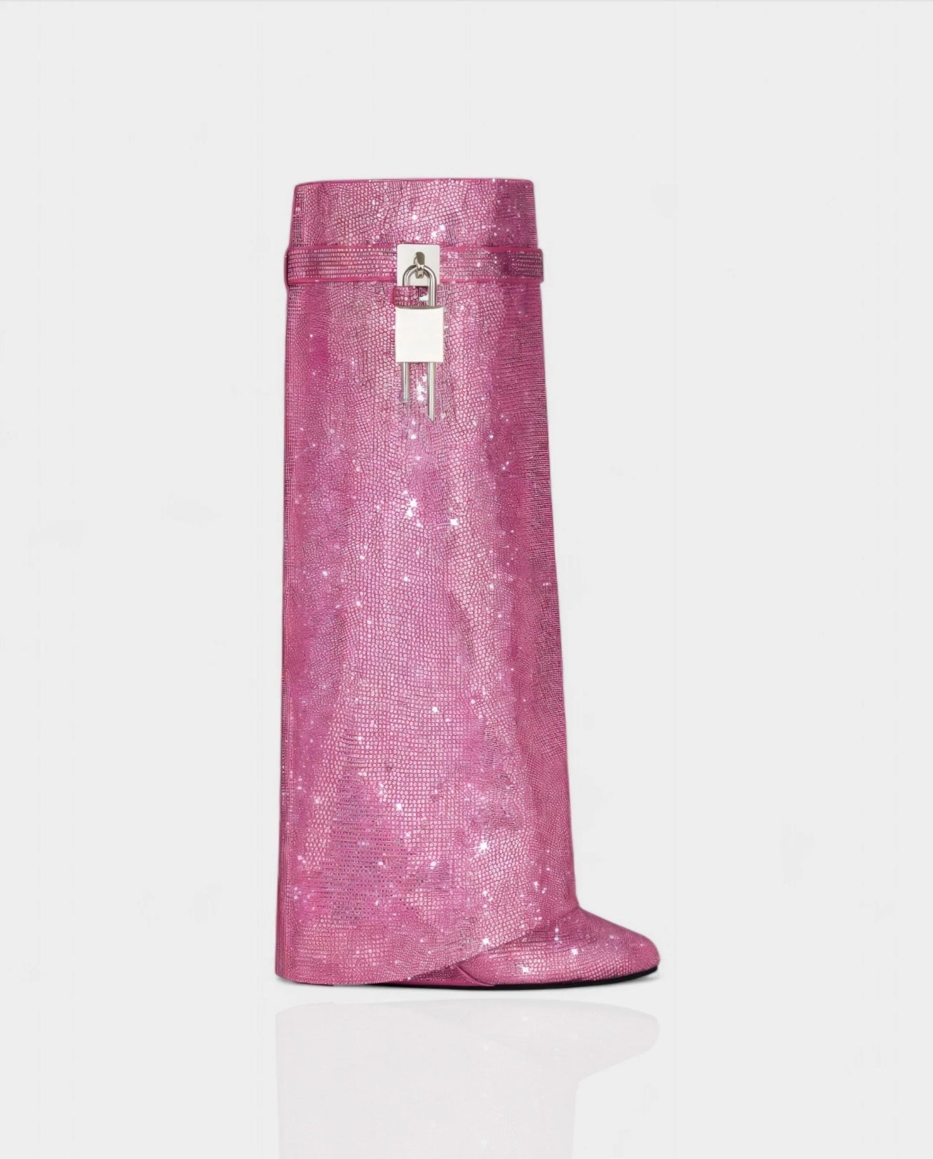 Lock Boots, Rhinestone Pink